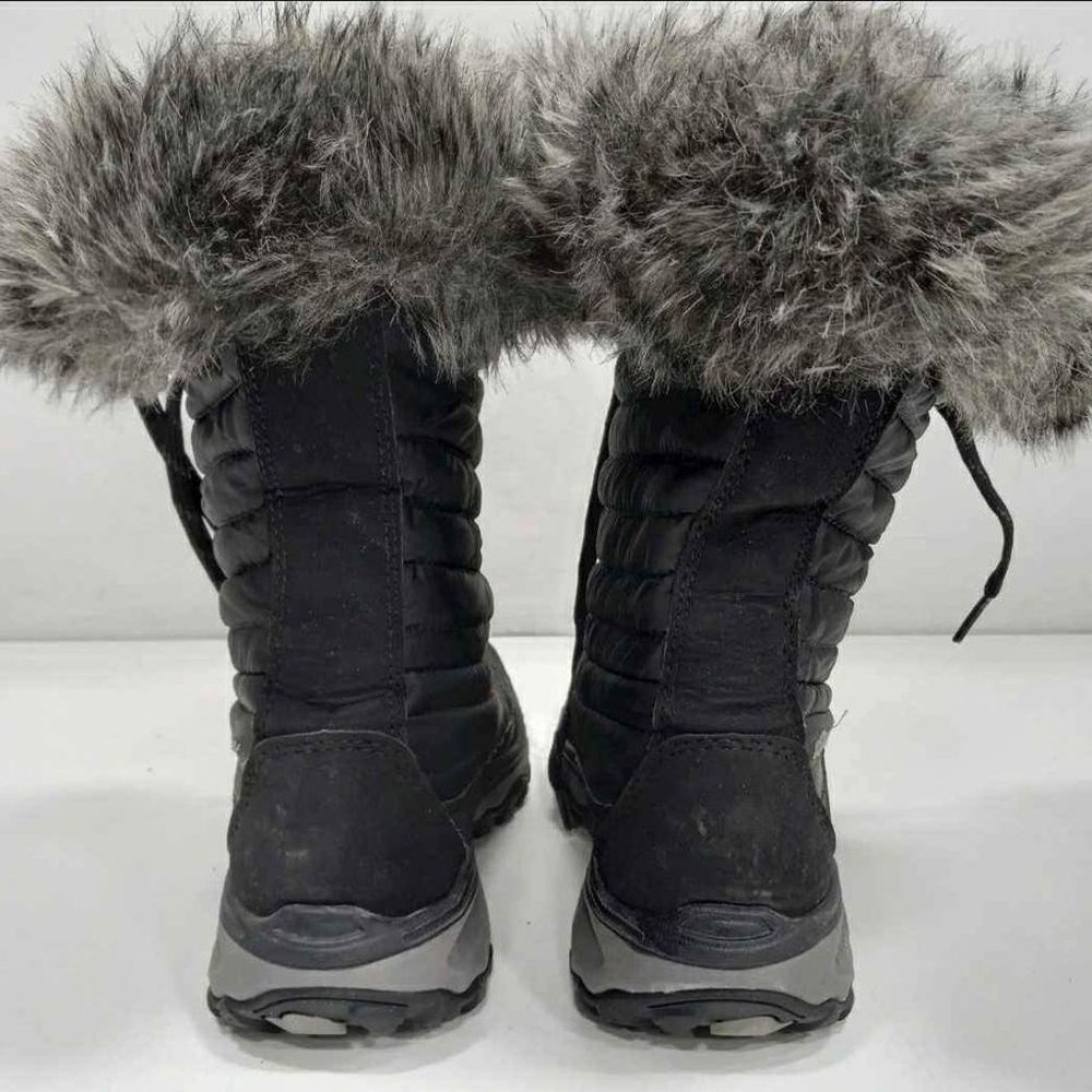 Eddie Bauer Women's Faux Fur Black Snow Boots Size 8 - Picture 4 of 6